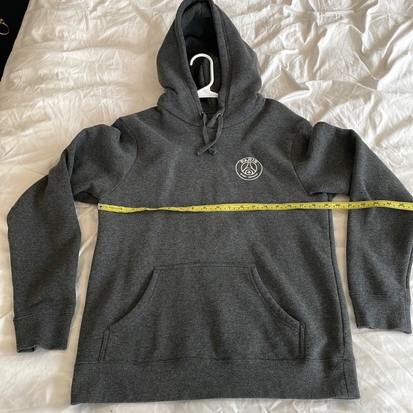 PSG Paris Saint Germain Grey Gray Hoody Hoodie Hooded Sweatshirt Medium France - Picture 2 of 5